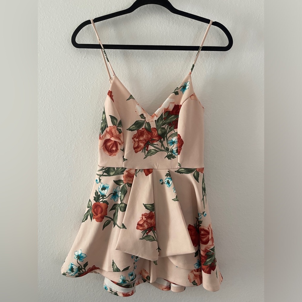 Purple Snow Floral Dress with Blue Accents